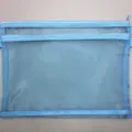 Bolsa de malla A4 azul claro con cremallera para organizar documentos escolares - Azul Doble Capa