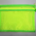 Bolsa de malla transparente A4 verde neón con doble cremallera para archivos y papelería - Verde Doble Capa