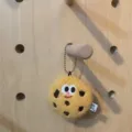 Cute plush cookie keychain pendant with cartoon face for schoolbags. - Charm / Yellow (Happy Face)