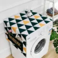 Nordic style geometric triangle pattern washing machine dust cover cloth with side pockets - Color-Block Pennants