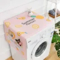 Waterproof pink washing machine dust cover featuring summer fruit patterns and side storage pockets - Orange & Pineapple / 70*180cm Refrigerator Cover