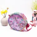 Kids purple glitter unicorn crossbody bag with colorful sequins and cute cartoon pattern - Purple
