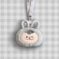 Mini borsa a tracolla in peluche con coniglio grigio e cordino per auricolari e oggetti. - Versione Tracolla Stampata / Grigio