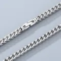 Silver chunky chain necklace with unique jewelry clasp, minimalist metal necklace for daily wear - 66cm / 6mm / Steel