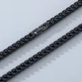 Black metallic Cuban link chain necklace, minimalist style variant, smooth polished surface. - 66cm / 6mm / Black