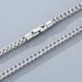 Stainless steel franco chain necklace, silver polished metal link jewelry variant. - 66cm / 5mm / Steel