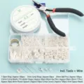 Vista dettagliata del kit per gioielli fai-da-te con pinze, filo di rame e chiusure - Kit Materiale Argentato + Strumenti (T4#) / Con Pinze e Filo di Rame (1 Set) / Argento