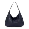 Bolso hobo grande de cuero encerado impermeable azul marino para mujeres activas - Azul