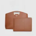 Custodia per laptop da 16 pollici in pelle marrone impermeabile per MacBook e Huawei - Colore caramello