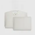 Borsa per laptop da 16 pollici e custodia in ecopelle grigio chiaro impermeabile - Grigio