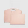 Set borsa e custodia per laptop da 16 pollici in pelle rosa impermeabile di qualità - Rosa