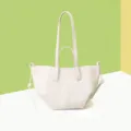 Bolso tote retro en forma de ala blanco roto de gran capacidad para el uso diario en el trabajo - Blanco