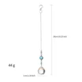 Diagramma dettagliato delle dimensioni del suncatcher in cristallo con perline blu - Stile sfera luminosa blu chiaro