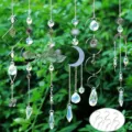 Set aus verschiedenen Kristall-Sonnenfängern mit Mond- und Sonnenmotiven für die Deko. - 6-Teiliges Set Stil B / Silber