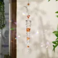 Atrapasol de colibrí en cristal con espiral que crea unos hermosos reflejos arcoíris - Colibrí Naranja
