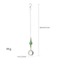 Dettaglio dell'acchiappasole in cristallo verde con lunghezza di 26 cm e peso - Modello a sfera luminosa verde smeraldo