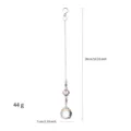 Dettaglio dell'acchiappasole in cristallo con lunghezza di 26 cm e sfera di 3 cm - Modello a sfera luminosa viola chiaro