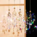 Eleganti acchiappasole in cristallo dorato con prismi luna e stelle per decoro interni - Stile A