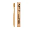 Brosse à dents en bambou biodégradable avec son emballage original en papier kraft écologique. - Beige