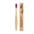 Brosse à dents en bambou écologique avec poils violets dans une boîte biodégradable - Violet