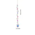 Acchiappasole in cristallo iridescente con stelle, luna e prisma a cuore per giardino - S01 Acchiappasole luna e stella argento