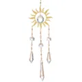 Acchiappasole in cristallo a forma di sole con cornice dorata e pendenti sfaccettati - Sole n. 1
