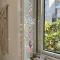 Acchiappasole a fiocco di neve in cristallo che crea riflessi arcobaleno sulla parete - Fiocco di neve acrilico - motivo a griglia