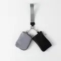 Minibolsos de muñeca portátiles para tarjetas y monedas de nailon resistente. - Negro y Gris
