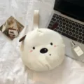 Linda bolsa organizadora de ropa interior de viaje con forma de oso y asa de mano - Blanco Cachorro