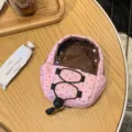 Pink polka-dot mini backpack doll carrier keychain pendant and cute bag charm accessory. - Pink / 13x11x4cm
