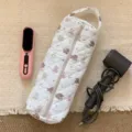Large quilted storage bag for hair dryer and straightener with cute dog pattern - Cute Pets Family