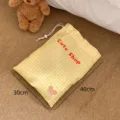 Portable yellow gingham mesh storage bag 40x30cm for travel clothing and shoes organizer - Yellow Plaid - Laundry Bag