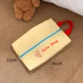 Yellow checkered portable travel laundry storage bag with cute bear design, 36x22cm - Yellow Plaid - Shoe Bag