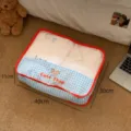 Blue gingham travel storage bag with mesh top and dimension markings - Blue Plaid - Medium