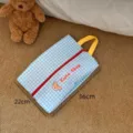 Blue gingham portable travel storage bag 36x22cm for clothes organization - Blue Plaid - Shoe Bag