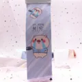 Creative light blue milk-style pencil case featuring a funny crying pig cartoon design - Poor