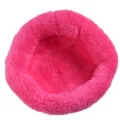 Bright pink thickened plush hamster nest for winter warmth and small animal comfort - Rose Red