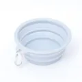 Ciotola pieghevole portatile in silicone per cani viaggio animale con moschettone esterno. - 350ml / Blu Macaron