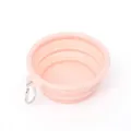 Pratica ciotola pieghevole rosa in silicone per cani con moschettone da viaggio all'aperto. - 350ml / Rosa Macaron