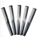 Macro detail of professional black fine-toothed pet grooming combs for cats and dogs. - Double-Sided Comb / Black