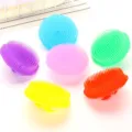 Set of colorful silicone pet grooming and massage brushes for efficient cat and dog bathing - 8x4.5cm / Multicolor
