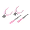 Professional pink pet nail clipper and metal file grooming set for small dogs and cats - Single Set (1 Nail Clipper & 1 Nail File)