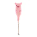 Cute pink pig plush cat toy with durable hemp rope tail for interactive play and chewing - Pink Pig / Pink