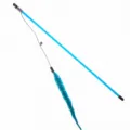 Bacchetta gioco blu per gatti con peluche a forma di bruco e un piccolo campanellino. - Blu