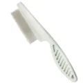 White 18cm pet grooming flea comb featuring fine stainless steel teeth and plastic handle - Large Style (18CM)