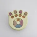 Paw-shaped pet slow feeder puzzle bowl toy for dogs and cats with snack compartments - Paw Print Puzzle Toy / Blue