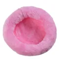 Letto rotondo in peluche rosa caldo per criceti, ricci e piccoli animali in inverno. - Taglia S / Rosa