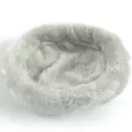 Letto rotondo in peluche grigio chiaro per criceti e piccoli animali, caldo nido - Taglia L / Grigio