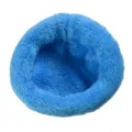 Nido invernale caldo in peluche blu per criceti con pile ispessito per piccoli animali - Taglia L / Blu