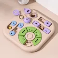 Interactive pet slow feeder puzzle toy for dogs and cats in pastel colors - Square Puzzle Toy / Yellow
